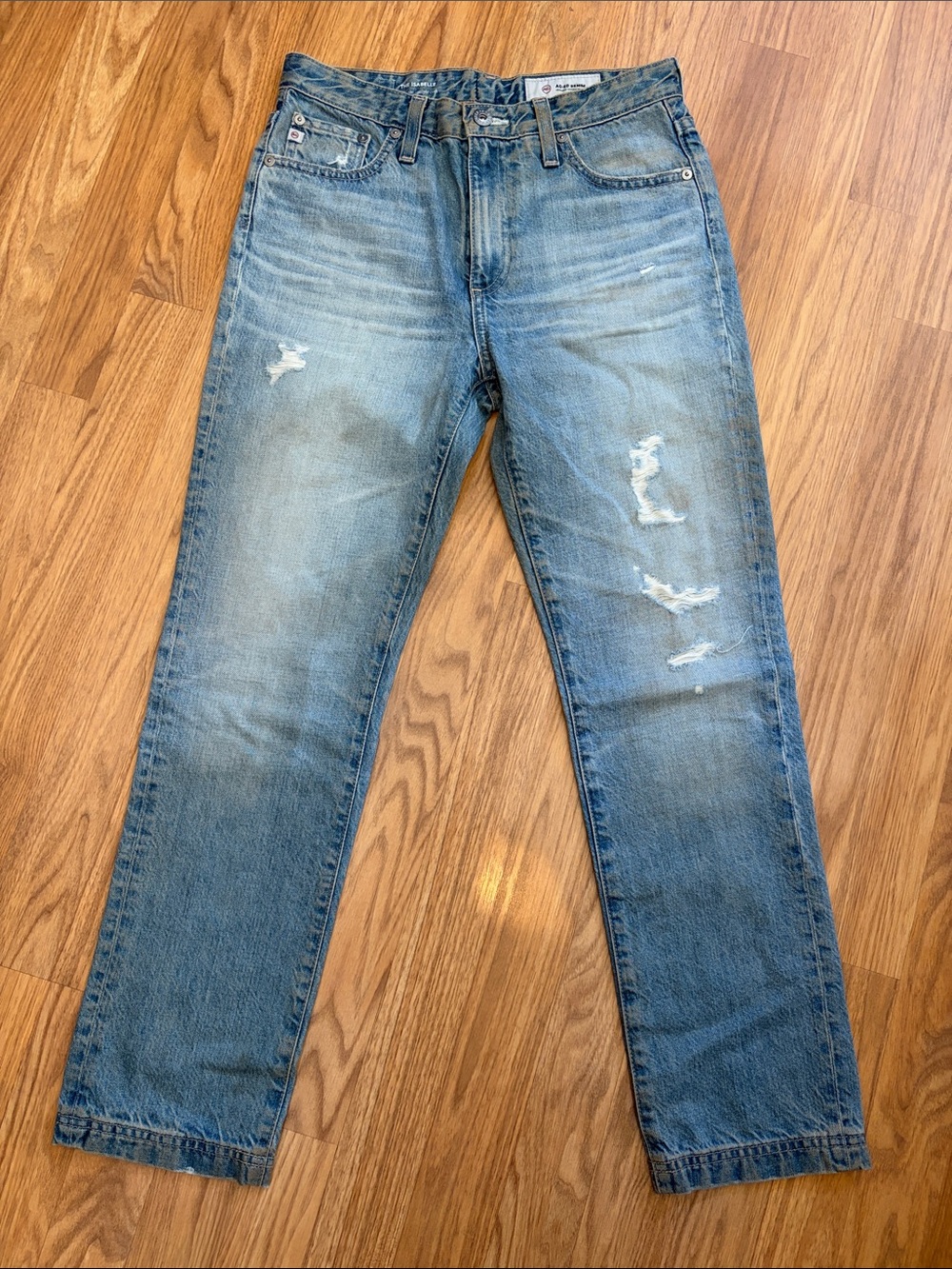 Ag Adriano Goldschmied Jeans High-Rise Distressed Denim Size 26 NWT